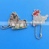 Custom Printed Horse and Cock Stainless Metal Keyrings thumbnail-1