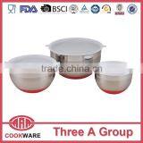 High Quality C-type Stainless Steel Mixing Bowl With Silicon Red Bottom