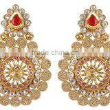 Indian Gold Plated Crystal Earrings thumbnail-2