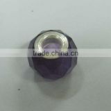 Nature stone amethyst roundel beads faceted with silver jewelry beads