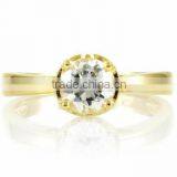 JINSE 1 CT CZ Engagement Ring - Heart Setting Gold thumbnail-1