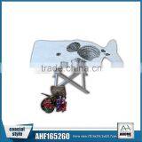 Shabby Chic Whale Shape Table With Sil Printing