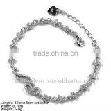 [BZH-0936] 925 Silver Bracelet, Silver Bracelet With CZ Stones, Micro Pave Bracelet, 925 Silver Diamond Bracelet, Silver Jewelry thumbnail-1