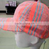 WLLS030349 Brightly Peach Stripe Lady High Quality Golf Caps thumbnail-1