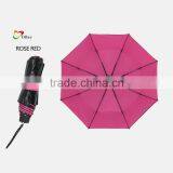 Rose Red Telescopic Compact Ladies Folding Umbrella