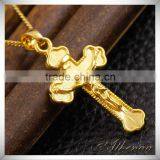 18k Gold Plated Delicate Jesus Cross Pendant Essential Oil Jewelry thumbnail-3