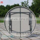 Durable PE 2 Meter White Upscale Round Wedding Table/stainless Steel Bracket Modern Round Marriage Table With Removable Legs thumbnail-2