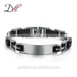 Daihe the latest stainless steel&genuine silicone bracelet for men