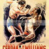 Cerdan Vs. Williams 28x42 Giclee on Canvas thumbnail-1