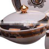 Ceramic Gold Plates in Rose Design of Porcelain Dinnerware Set for 12 Persons thumbnail-6