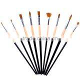 Factory Price 9 Pcs Long Wood Handle Artist Nylon Round Paint Brush Flat Paintbrush Fan Brushes Set Watercolor Painting Brush thumbnail-6