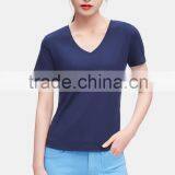 Wholesale Simple Pure Color Women Summer T-shirt With Shortsleeves thumbnail-5