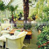 Large Garden Design Glass Covered Commercial Greenhouse For Vacational Village thumbnail-3
