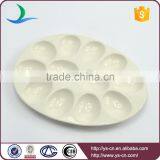 New Product Beige Oval Crackle Glaze Ceramic Egg Tray Holder thumbnail-2
