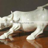 Hand Carved White Marble Bull Crafts thumbnail-1