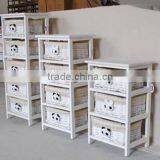 Wooden Cabinet With Fabric Drawer /Living Room Chest thumbnail-6