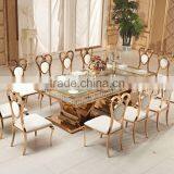 Modern Cheap Stainless Steel Frame With Crystal Rectangle Long Wedding Table and Chair