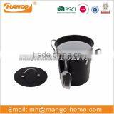 Black Painting Galvanized Steel Metal Storage Ice Bucket With Scoop With Lid thumbnail-2
