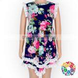 Summer Flower Girl Dresses Navy Floral Designer One Piece Party Dress thumbnail-3
