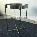 Wholesale Living Room Furniture Chrome Plating Sofa Side Table With Metal Folding Legs