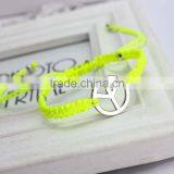 Silver Peace Sign Charm Bracelet Hand Braied Macrame Bracelet Friendship Bracelet thumbnail-3