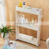 Plastic Slid Out Storage Rack/tower Folding 3 Tire With Rolling Wheels thumbnail-4