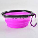 Pet Food Bowl Top Quality Food Grade Silicone Food Water Feeding Foldable Pet Bowl With Carabiner thumbnail-3