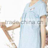 Woman Dress and Pants Woven Stripe Pajamas thumbnail-1