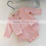 Pink Colour Baby Clothes Dressy Rompers 2pcs Set Knitted Baby Tutu Romper thumbnail-1