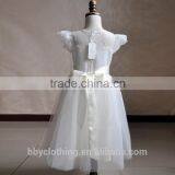 White Flower Girls Dresses For Wedding Gowns Cap Sleeve Lace Girl Birthday Party Dress Tulle Pageant Dress thumbnail-3