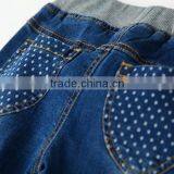 Wholesale Baby Denim Jeans Bird Embroidery Simple Little Dot Denim Trousers thumbnail-6