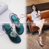 Wholesale Crystal Ladies Flat Shoes Sandals Women 2017 thumbnail-1