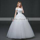 MGOO Customised Ball Gown White Plain Satin Bridal Dress Sleeveless Elegant Simple Dress For Wedding Formal Dress thumbnail-3