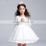 Guangzhou Children Clothes Girls Lace Fancy Dress White Spring Dress Children thumbnail-2