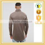 Longline Long Sleeve t Shirt 100% Cotton t Shirts With Curved Hem thumbnail-2