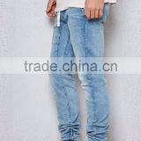 Drop Skinny Indigo Blue Biker Denim Joggers thumbnail-3