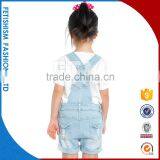 100% Denim Cotton Wholesale Kids Girls Overalls Belt Pants Fashion Clothes For Sale thumbnail-4