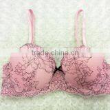 Pink Sets Sexy Women Transparent Lace Underwear Bra and Panty Set thumbnail-3
