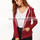 Factory Wholesale Last Design Blank Comfortable Full Zip Women's Hoodies thumbnail-3