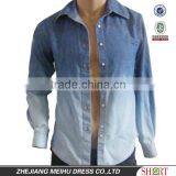 Denim Casual Mens Shirts Autumn Size M-2XL Slim Fit Fashion Man Dress thumbnail-1
