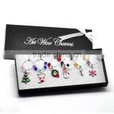 Cheap Wholesale Bar Accessories Table Decorations Christmas Wine Glass Charms Rings With Box thumbnail-2