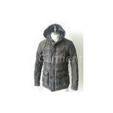 100% Nylon Thin Hooded Mens Goose Down Jacket Down Filled Coat