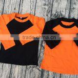 2017 New 100% Cotton Halloween Orange Black Boys Ragln t Shirt Children Icing Ruffle Raglan Holiday Tops thumbnail-4