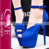 Factory Direct Best Quality Colorfuls Fashion Suede Peep Toe High Heel Shoes Women thumbnail-3