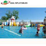 Inflatable Three Slide Bouncers Water Park Games, Inflatable Water Park With Pool and Slide thumbnail-2