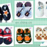 Newborn Baby Shoes Cow Leather Soft Sole Loafers Hot Pink Cherry Pattern thumbnail-6