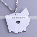 New Products Wholesale 2017 Silver Plating State Map I Heart Ohio State Charms