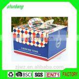 Folding Corrugated Board Navy Color Paper 8 Inch Cake Box With Handle