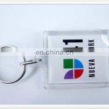 Acrylic keychain with square shape and custom printing inserted