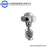 Medium Pressure Electric Tripple Offset Ss304 Wafer Motorized Valve thumbnail-2